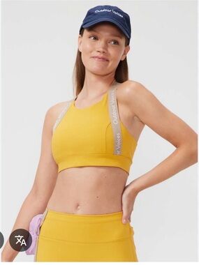 Outdoor Voices Yellow Branded Sports Bra and Leggings Set